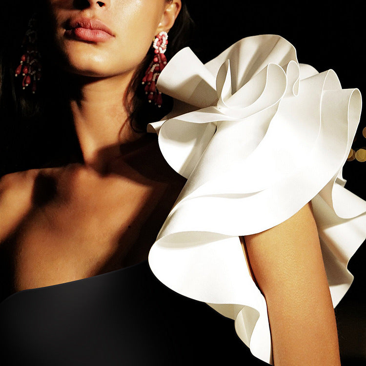 Solid Color Single Shoulder One Piece Swimming Suit Women Holiday Suit Skirt Swimsuit Bella Mia